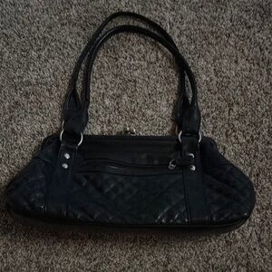Bueno Black Shoulder Bag with Double Handles